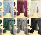 Diamond Pattern Fabric Double Swag Shower Curtain Set Tiebacks ...