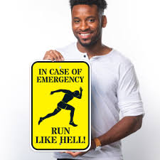 Image result for Значок in case of emergency - run like hell