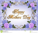 Mothers Day Card Roses Lavender Blue Royalty Free Stock Images.