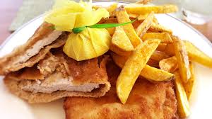 Image result for schnitzel mit pommes