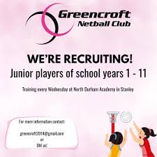 Image result for Greencroft Netball Club