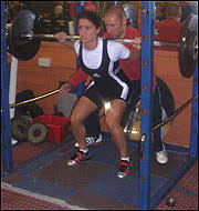 Louise Fox, powerlifting. Performing the squat at a qualifier. Most of us are more familiar with what\u0026#39;s called Olympic weightlifting - a sport consisting of ... - louise_fox_squat_180x190
