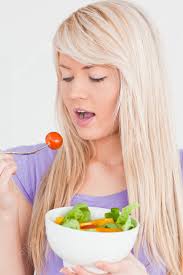 Image result for women eating salad and smiling