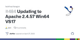Updating to Apache 2.4.57 Win64 VS17 · leokhoa laragon ...