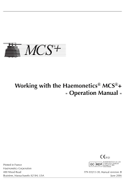 Image result for Haemonetics MCS