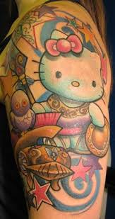 Athena Hello Kitty. Placement: Arm Comments: Hello Kitty as Athena the Greek Goddess. Travel Dates Hell City Tattoo Festival 08/26/11 - 08/28/11 - hellokitty