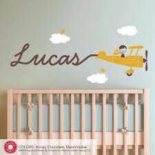 Airplane Nursery Wall Art Decal Boy Skywriter Baby Nursery Kids ...