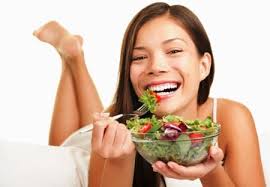 Image result for women eating salad and smiling