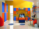 Yellow Wall Colors and Colorful Furniture Sets in Teenagers Modern ...