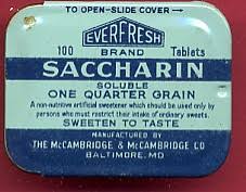 Sweeteners, tabletop, saccharin