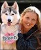 Rio the husky with owner Michelle Smart. Rio has won his owner £1000 - _38974595_doggy150