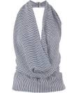 Gucci black and grey striped silk halter neck top