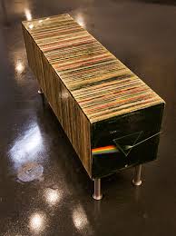 Record coffee table vinyl display