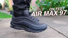 Nike Air Max 97 "Triple Black" On Feet! - YouTube