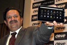 PHOTO: K. RAMESH BABU Arun Khanna, Chairman of Olive Telecom, launching the Olive Pad in Hyderabad on Tuesday. - TH11_OLIVE_160140f