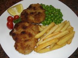 Image result for schnitzel mit pommes