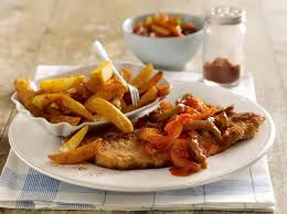 Image result for schnitzel mit pommes