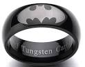 ePier - Batman Logo Black Tungsten Mens Ring - Sizes: 8 - 13