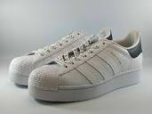 Size 9.5 - adidas Superstar Bold White Black W for sale online | eBay