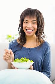 Image result for women eating salad and smiling