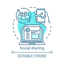 Social sharing concept icon. Referral marketing search idea thin ...