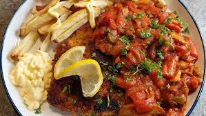 Image result for schnitzel mit pommes