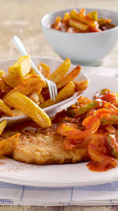 Image result for schnitzel mit pommes