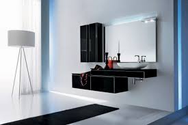 A bathroom decorated with furniture that perfectly