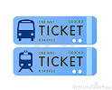 Stock Photo: Bus and train ticket vector