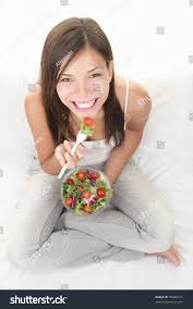 Image result for women eating salad and smiling