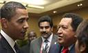 Barack Obama greets Hugo