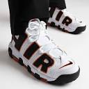 Nike Air More Uptempo 96 Mens White Black Orange Shoe Sneaker ...