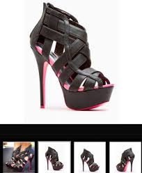 Shoes: black heels, high heels, plateform shoes, pink shoes, hot ...