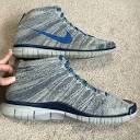 Men's Nike Free Flyknit Chukka Wolf Grey Blue Athletic Shoes ...