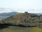 Town Hill Montgomery from Cefn y Coed. The hilltop with two close groups of - via Daymix