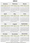 2012 Yearly Calendar