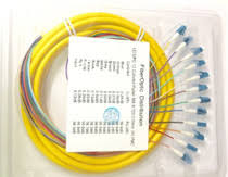 12 Strand 9/125 Fiber Optic Pigtail 1m LC/UPC Single Mode
