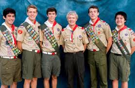 From left: Cheyton Jain, Andrew Capron, Eric Gironda, Troop 2 Scoutmaster Dr. Steve Marcy, Jager Metz, and Tucker Moody. - 133723189363849