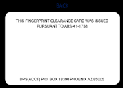 Fingerprint Clearance Card Instructions