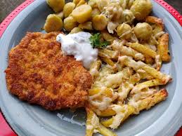 Image result for schnitzel mit pommes