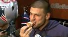 Aaron Hernandez eats chicken,
