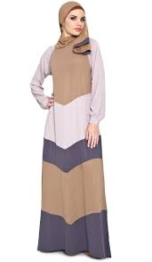 Tamara Tan Colorblocked Islamic Maxi Dress Abaya with Free Hijab ...
