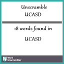 Unscramble UCASD - Unscrambled 18 words from letters in UCASD