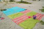 Recycle towels to make a beach blanket
