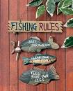 Fishing Rules Sign   Cabin Wall Decor