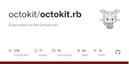 GitHub - octokit/octokit.rb: Ruby toolkit for the GitHub API