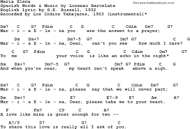 Song lyrics with guitar chords for Maria Elena - Los Indios ... - Maria_Elena-Los_Indios_Tabajares_1963