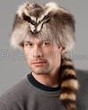 Coonskin Cap with Face - Raccoon Fur