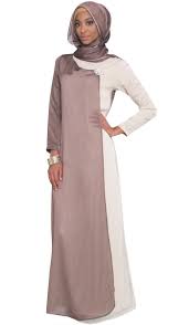 Eman Brown Colorblock Abaya Dress | Islamic abayas and maxi ...
