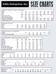 clothing size chart
